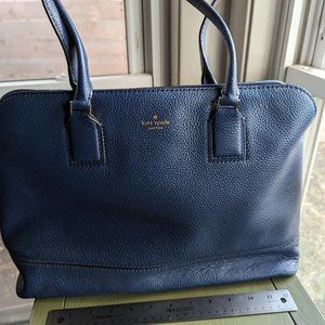 Kate Spade Leather Laptop Tote with Removable Laptop Pouch Blue